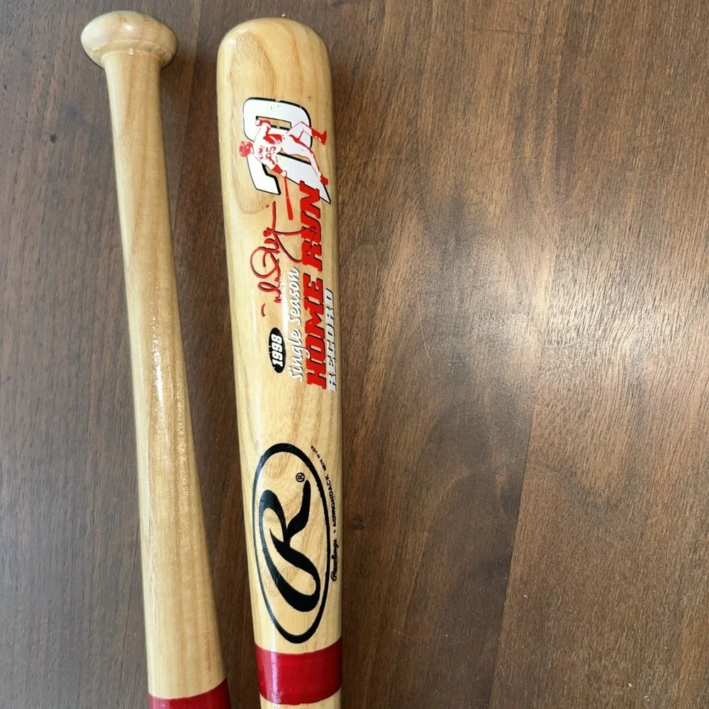 Vintage 1998 Rawlings Mark McGwire Single Season Home Run Record Mini Bat Pair